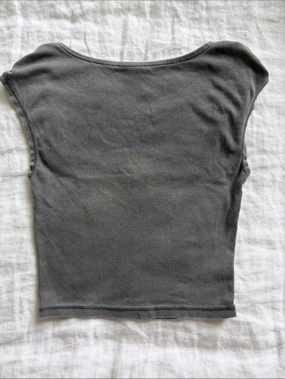 Cotton On Charcoal Cropped Backless Scoop Neck Tee